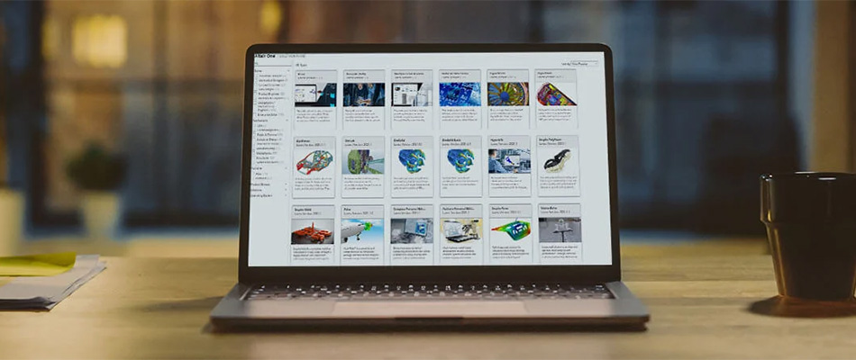 Laptop showcasing Altair One Marketplace.
