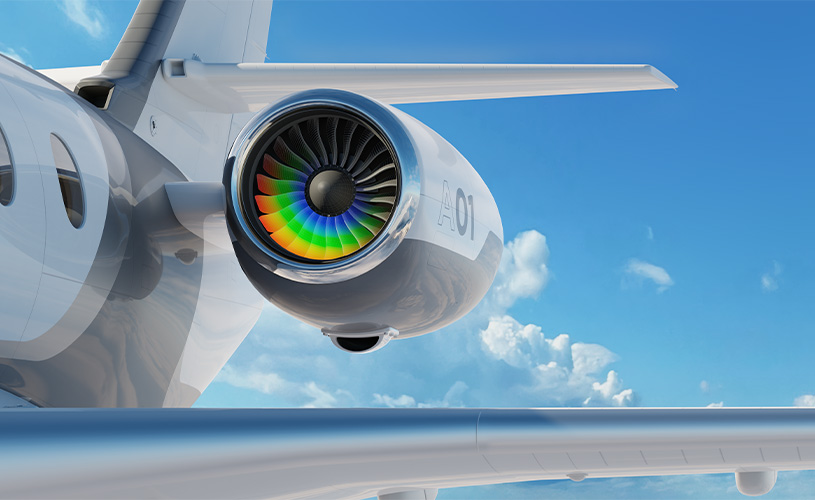 close up of a jet engine